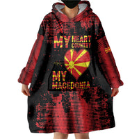 Personalised My Heart My Country My Macedonia Wearable Blanket Hoodie Grunge Style