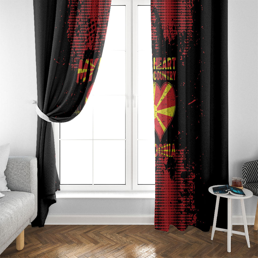 My Heart My Country My Macedonia Window Curtain Grunge Style
