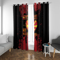 My Heart My Country My Macedonia Window Curtain Grunge Style
