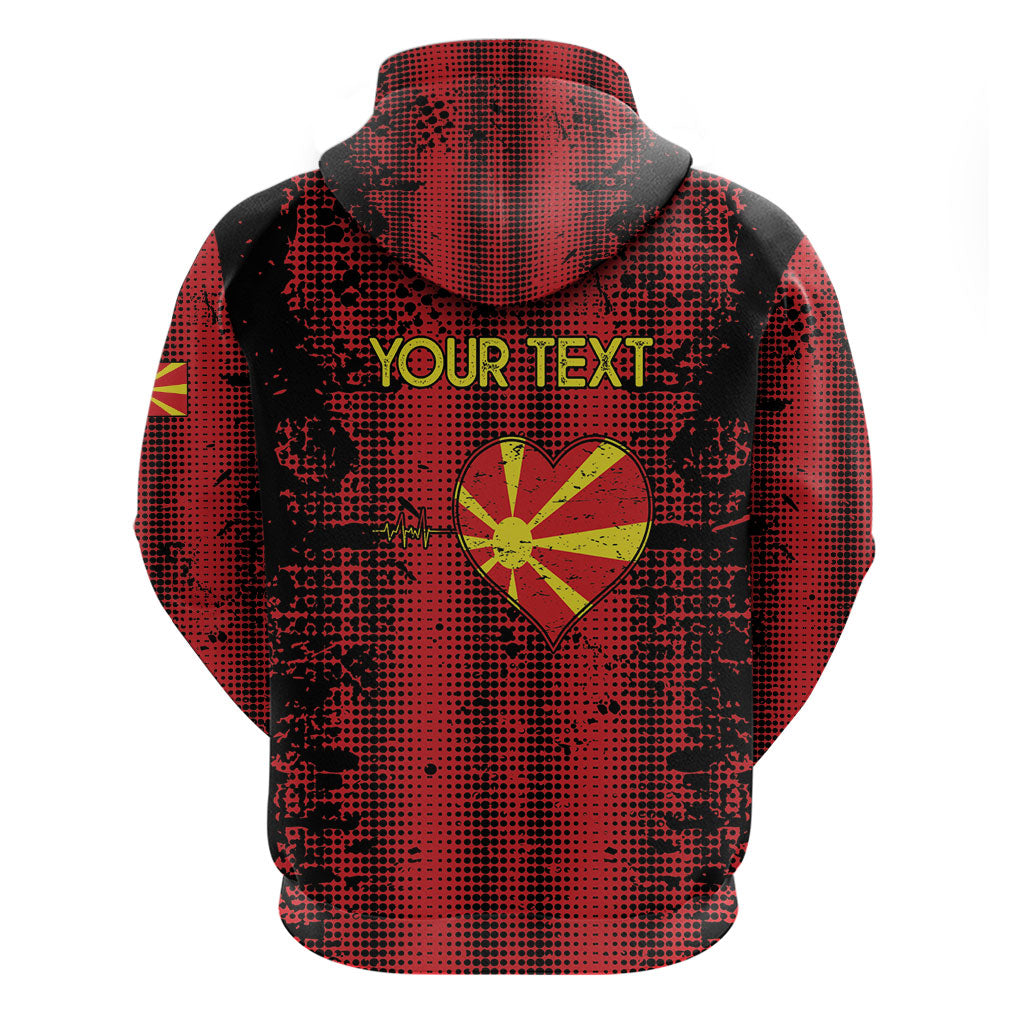 Personalised My Heart My Country My Macedonia Zip Hoodie Grunge Style