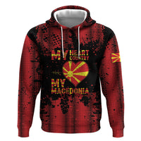 Personalised My Heart My Country My Macedonia Zip Hoodie Grunge Style