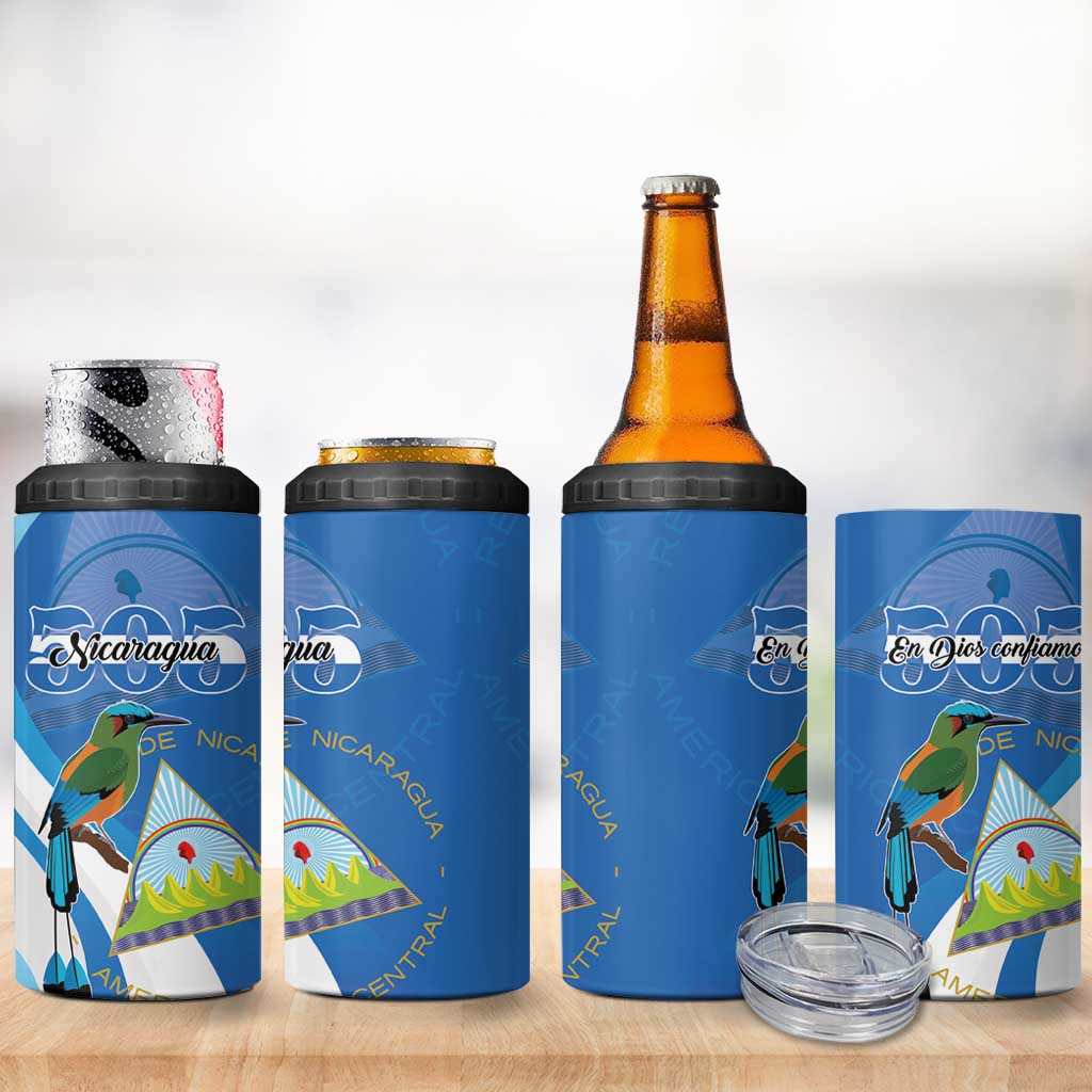 Nicaragua 505 Guardabarranco 4 in 1 Can Cooler Tumbler En Dios confiamos - Wonder Print Shop