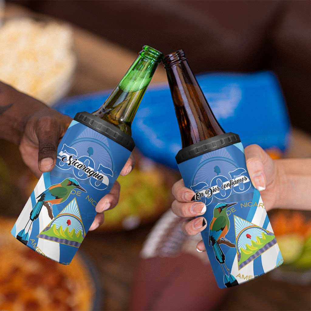 Nicaragua 505 Guardabarranco 4 in 1 Can Cooler Tumbler En Dios confiamos - Wonder Print Shop