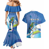 Nicaragua 505 Guardabarranco Couples Matching Mermaid Dress and Hawaiian Shirt En Dios confiamos - Wonder Print Shop