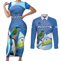 Nicaragua 505 Guardabarranco Couples Matching Short Sleeve Bodycon Dress and Long Sleeve Button Shirt En Dios confiamos - Wonder Print Shop