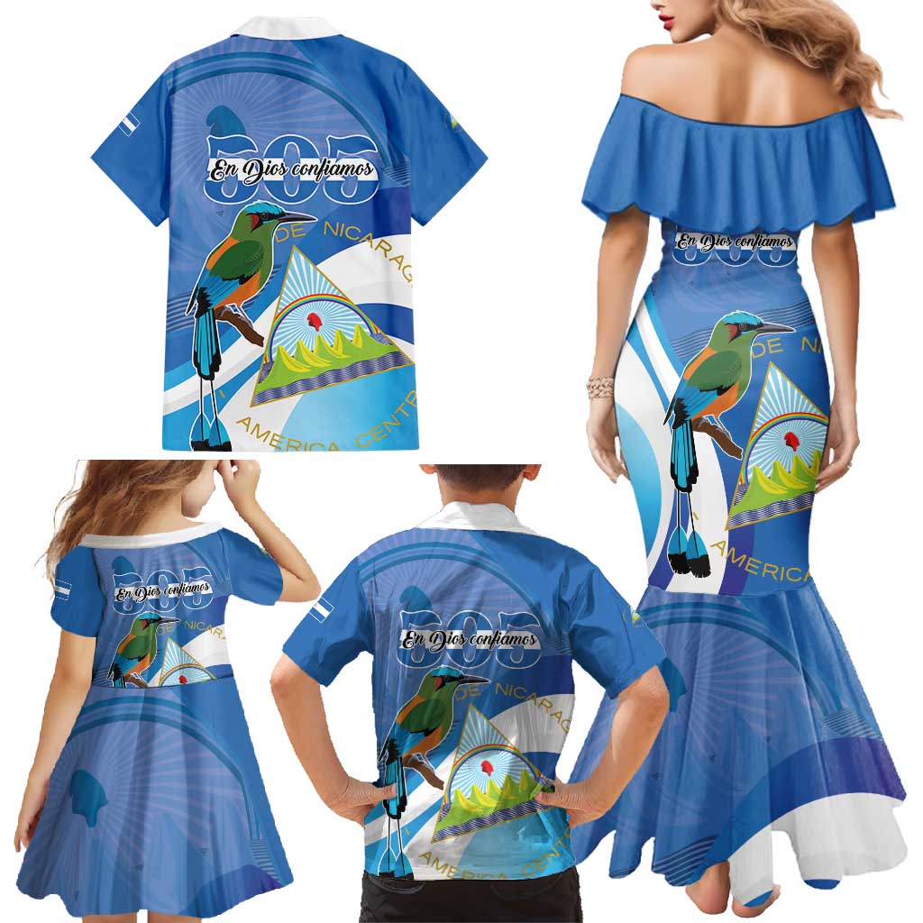 Nicaragua 505 Guardabarranco Family Matching Mermaid Dress and Hawaiian Shirt En Dios confiamos - Wonder Print Shop