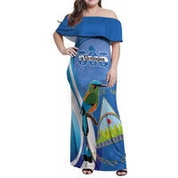 Nicaragua 505 Guardabarranco Family Matching Off Shoulder Maxi Dress and Hawaiian Shirt En Dios confiamos - Wonder Print Shop