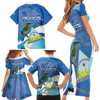Nicaragua 505 Guardabarranco Family Matching Short Sleeve Bodycon Dress and Hawaiian Shirt En Dios confiamos - Wonder Print Shop