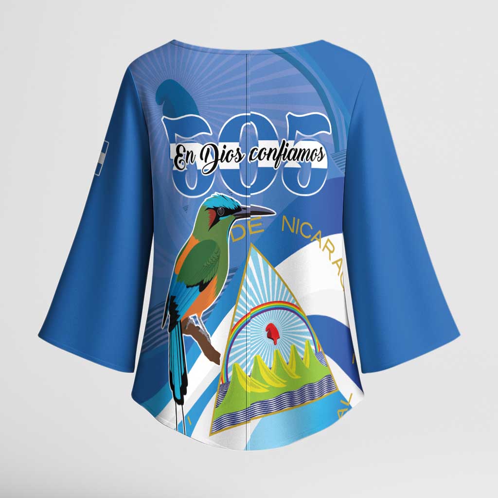 Nicaragua 505 Guardabarranco Kimono Sleeve Blouse En Dios confiamos - Wonder Print Shop