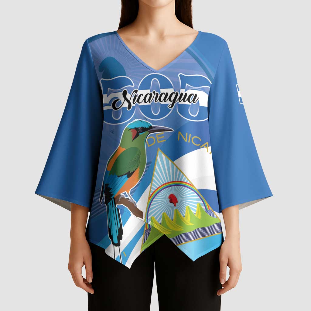 Nicaragua 505 Guardabarranco Kimono Sleeve Blouse En Dios confiamos - Wonder Print Shop