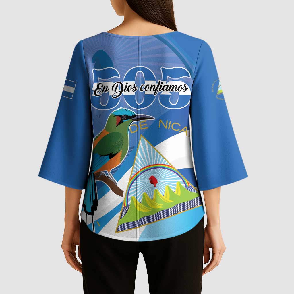 Nicaragua 505 Guardabarranco Kimono Sleeve Blouse En Dios confiamos - Wonder Print Shop