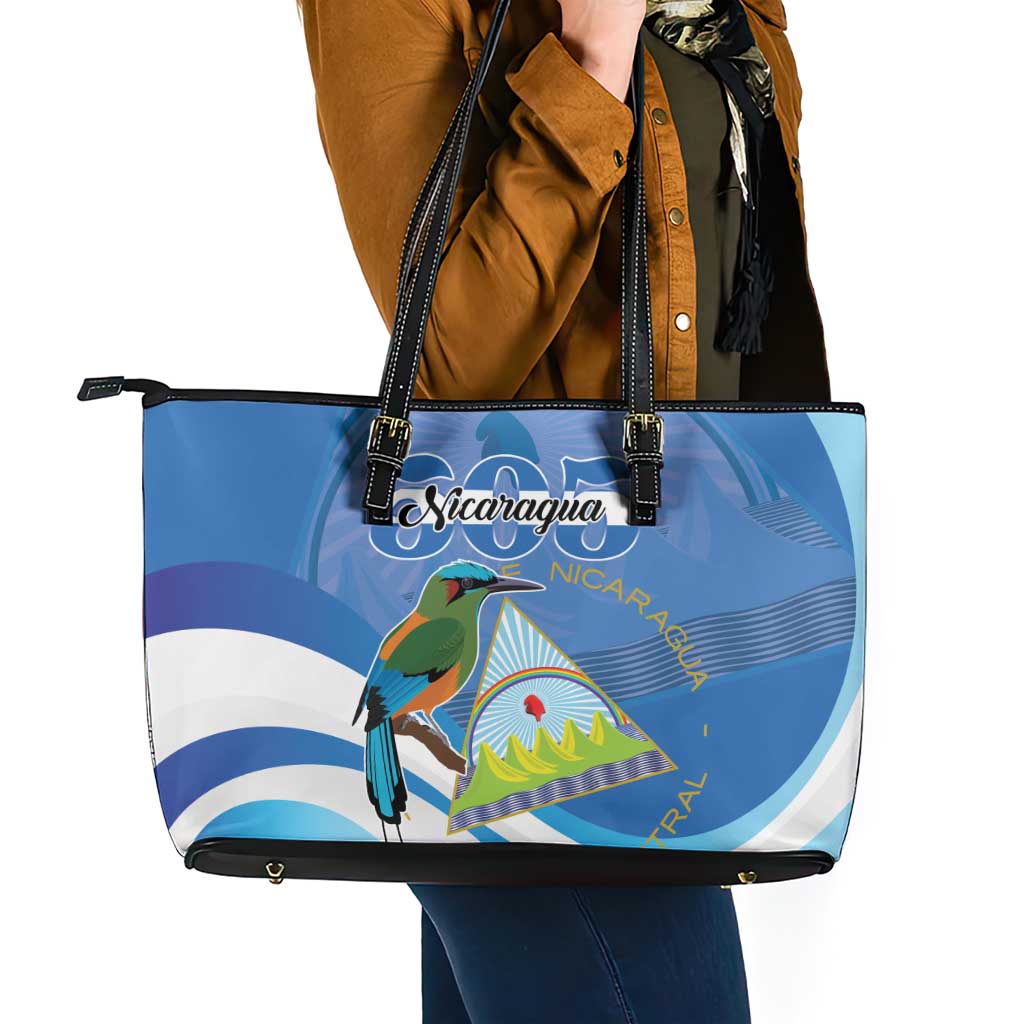 Nicaragua 505 Guardabarranco Leather Tote Bag En Dios confiamos - Wonder Print Shop