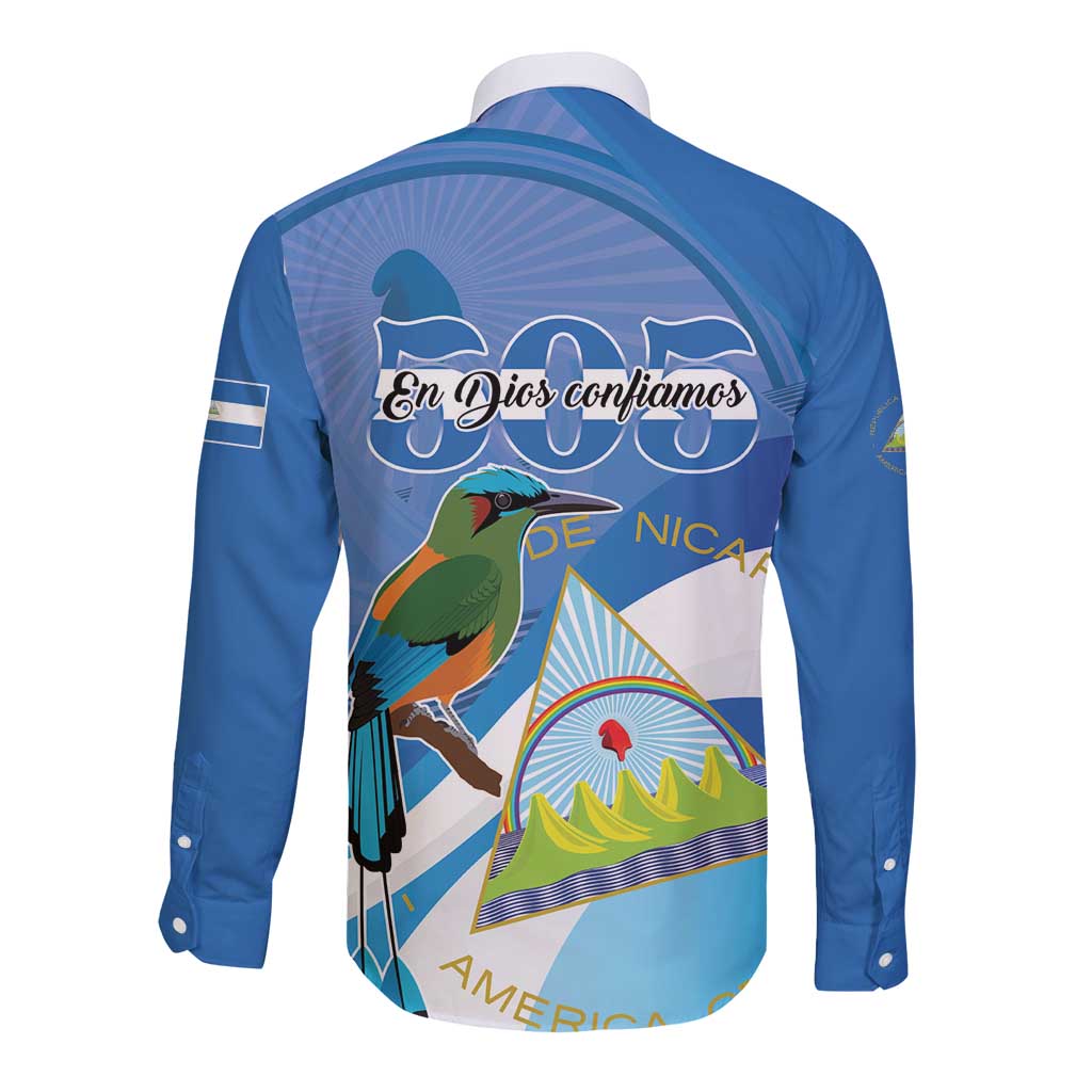 Nicaragua 505 Guardabarranco Long Sleeve Button Shirt En Dios confiamos - Wonder Print Shop