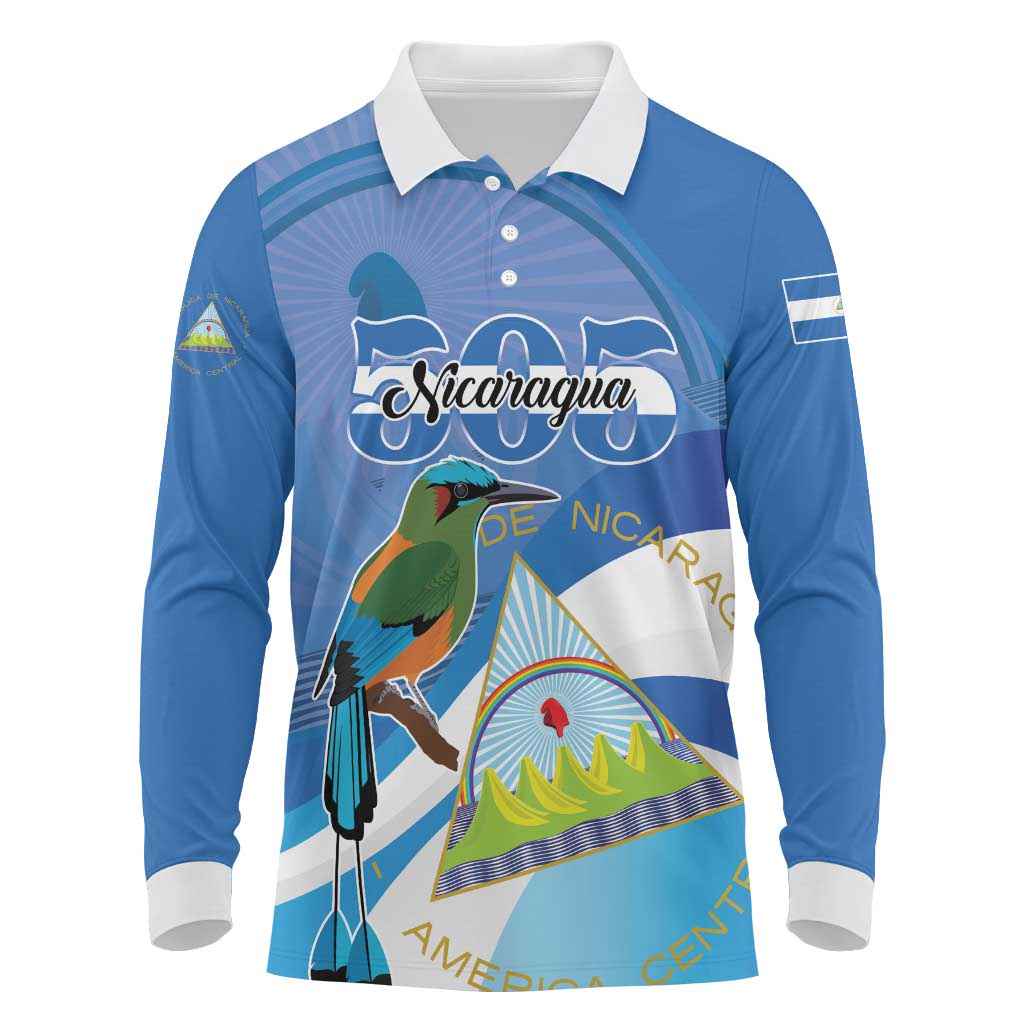 Nicaragua 505 Guardabarranco Long Sleeve Polo Shirt En Dios confiamos - Wonder Print Shop