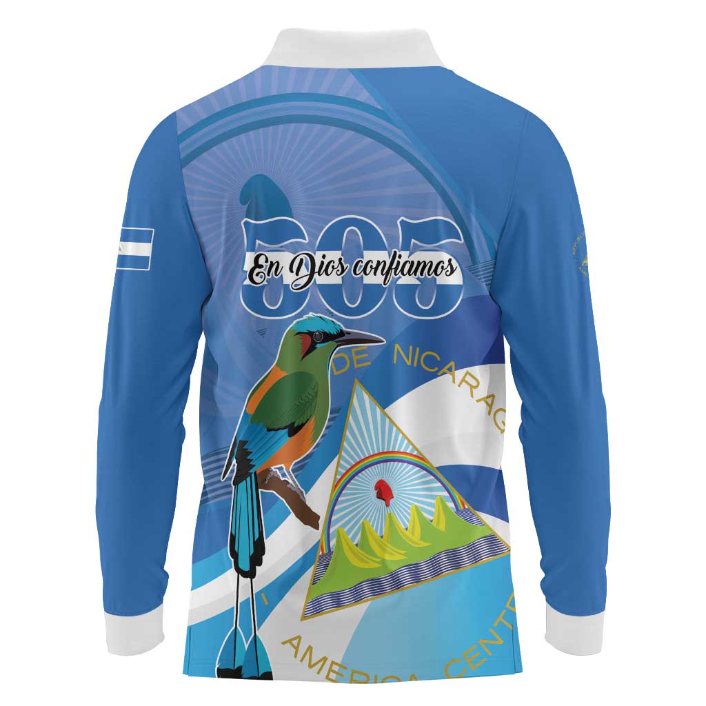 Nicaragua 505 Guardabarranco Long Sleeve Polo Shirt En Dios confiamos - Wonder Print Shop
