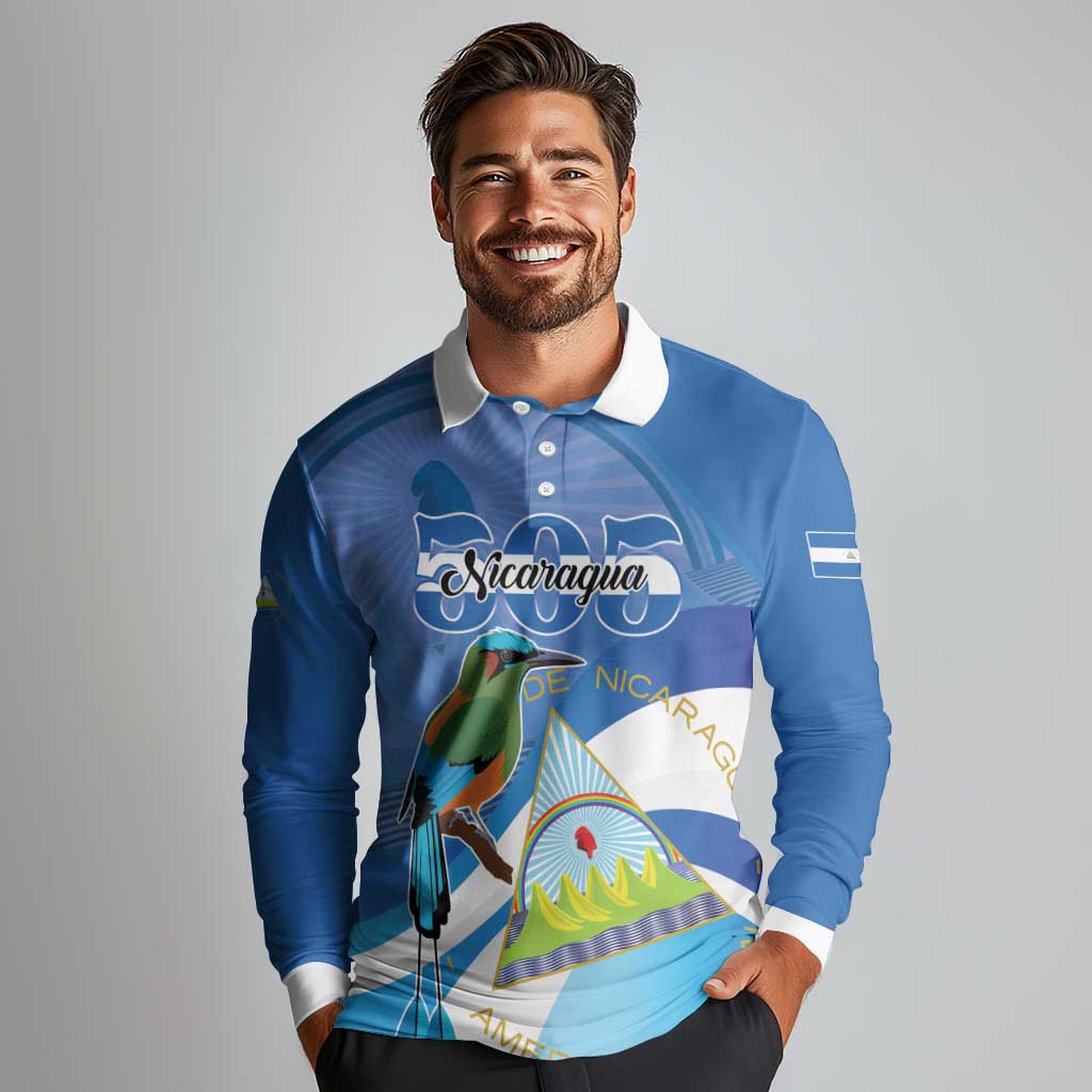 Nicaragua 505 Guardabarranco Long Sleeve Polo Shirt En Dios confiamos - Wonder Print Shop