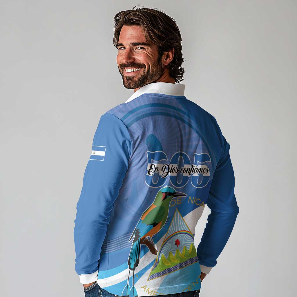 Nicaragua 505 Guardabarranco Long Sleeve Polo Shirt En Dios confiamos - Wonder Print Shop