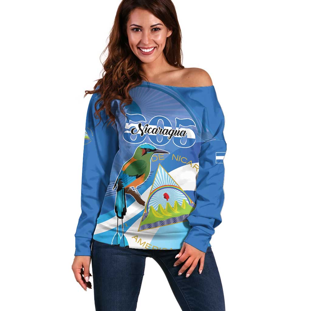 Nicaragua 505 Guardabarranco Off Shoulder Sweater En Dios confiamos - Wonder Print Shop