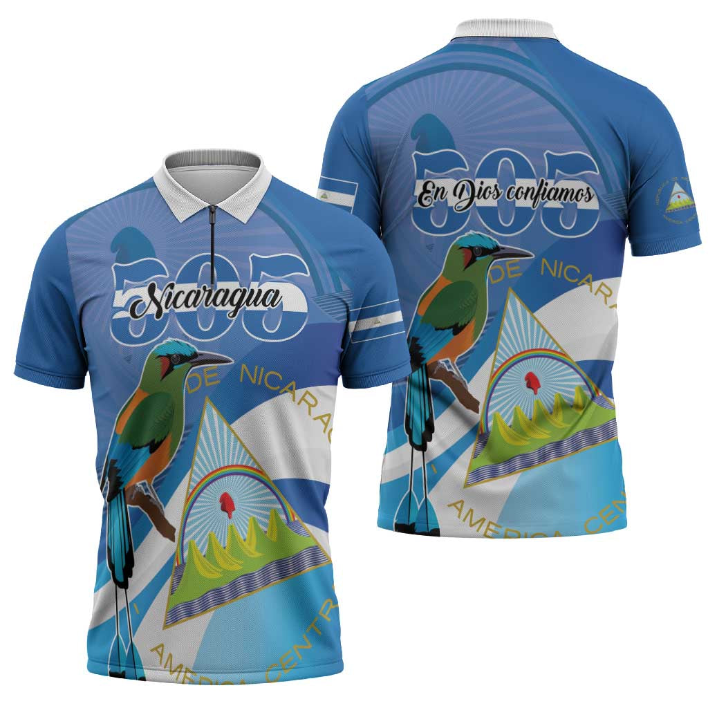 Nicaragua 505 Guardabarranco Zipper Polo Shirt En Dios confiamos - Wonder Print Shop