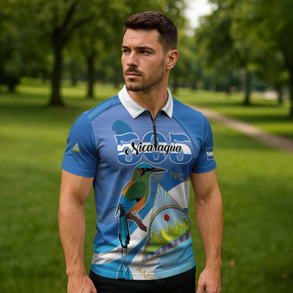 Nicaragua 505 Guardabarranco Zipper Polo Shirt En Dios confiamos - Wonder Print Shop