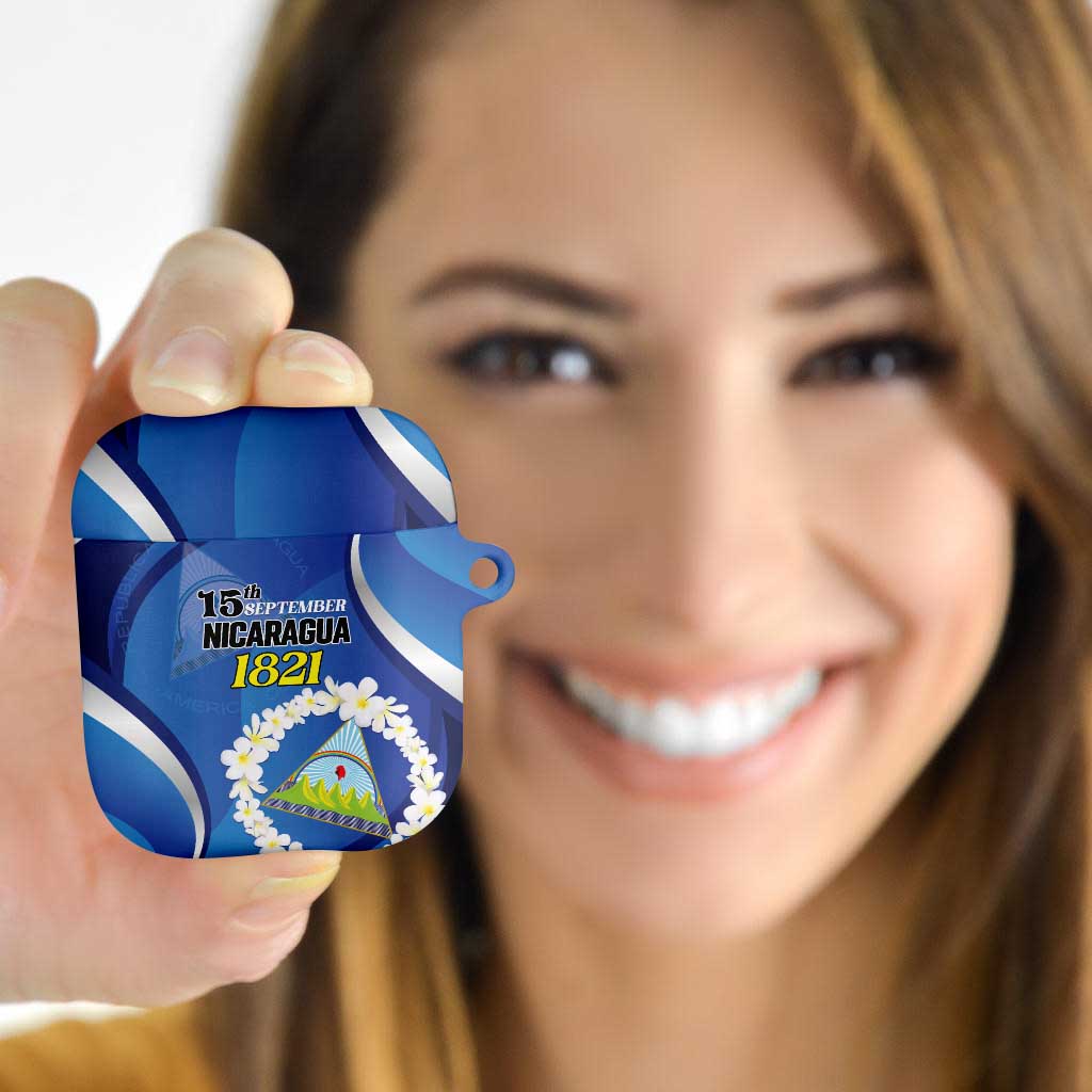 Nicaragua Independence Day 1821 AirPods Case Plumeria Floral - Wonder Print Shop