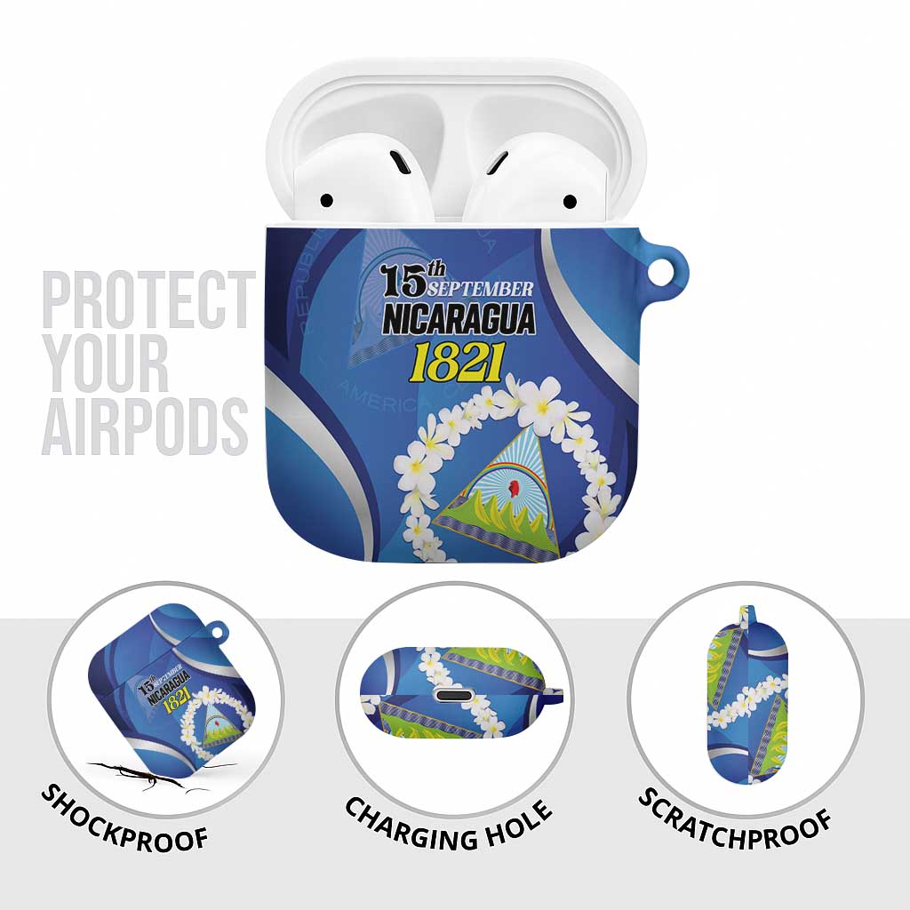 Nicaragua Independence Day 1821 AirPods Case Plumeria Floral - Wonder Print Shop