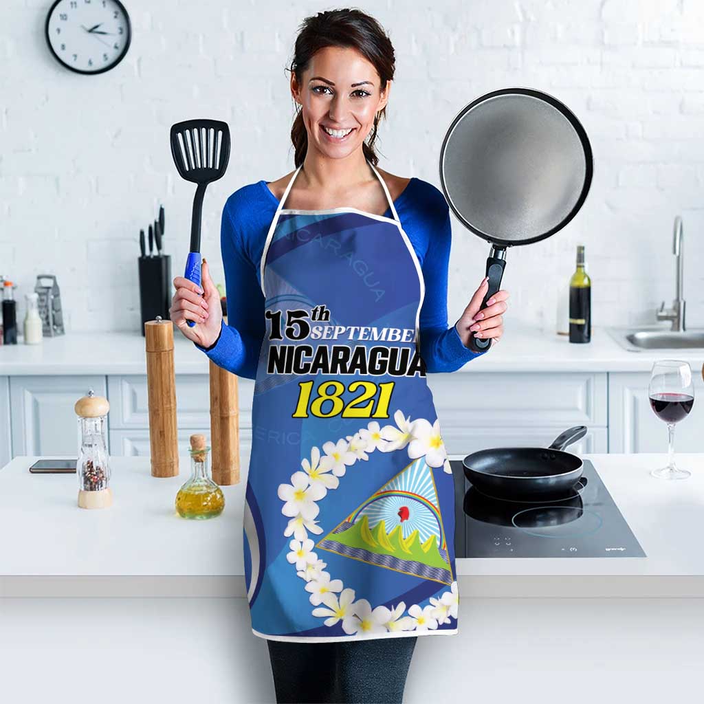 Nicaragua Independence Day 1821 Apron Plumeria Floral - Wonder Print Shop