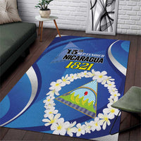 Nicaragua Independence Day 1821 Area Rug Plumeria Floral - Wonder Print Shop