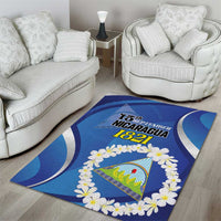 Nicaragua Independence Day 1821 Area Rug Plumeria Floral - Wonder Print Shop