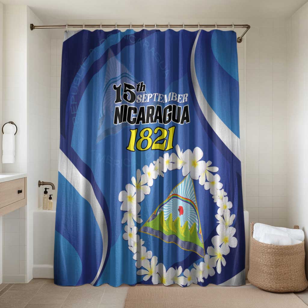 Nicaragua Independence Day 1821 Bathroom Set Plumeria Floral - Wonder Print Shop