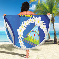 Nicaragua Independence Day 1821 Beach Blanket Plumeria Floral - Wonder Print Shop