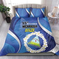 Nicaragua Independence Day 1821 Bedding Set Plumeria Floral - Wonder Print Shop