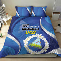 Nicaragua Independence Day 1821 Bedding Set Plumeria Floral - Wonder Print Shop
