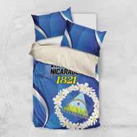 Nicaragua Independence Day 1821 Bedding Set Plumeria Floral - Wonder Print Shop