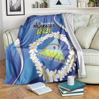 Nicaragua Independence Day 1821 Blanket Plumeria Floral - Wonder Print Shop