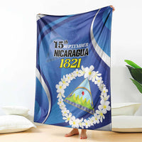 Nicaragua Independence Day 1821 Blanket Plumeria Floral - Wonder Print Shop