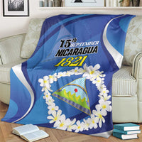 Nicaragua Independence Day 1821 Blanket Plumeria Floral - Wonder Print Shop