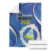 Nicaragua Independence Day 1821 Blanket Plumeria Floral - Wonder Print Shop