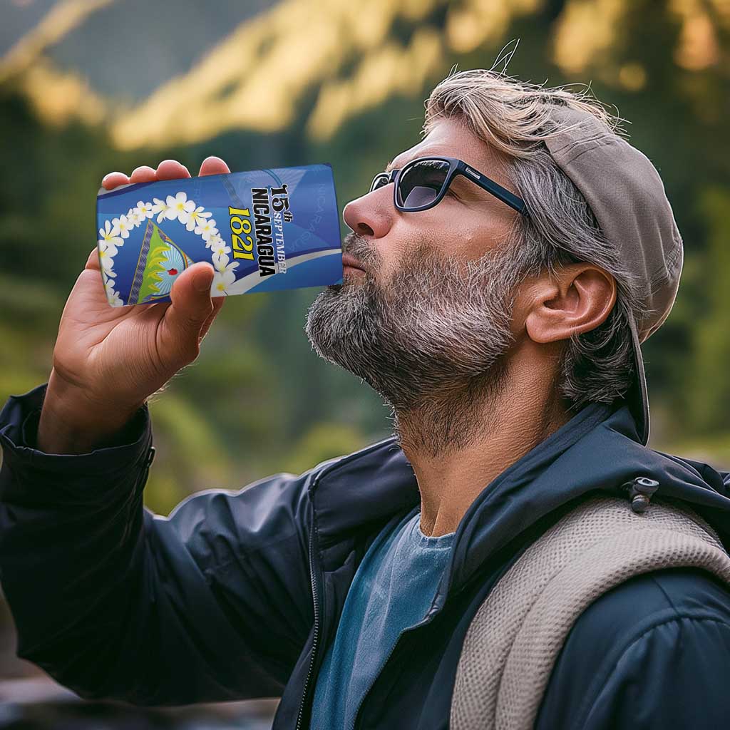 Personalized Nicaragua Independence Day 1821 4 in 1 Can Cooler Tumbler Plumeria Floral - Wonder Print Shop