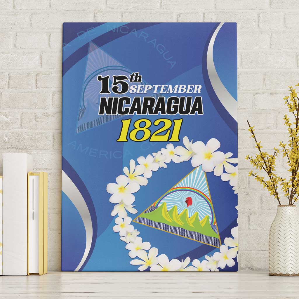 Nicaragua Independence Day 1821 Canvas Wall Art Plumeria Floral - Wonder Print Shop
