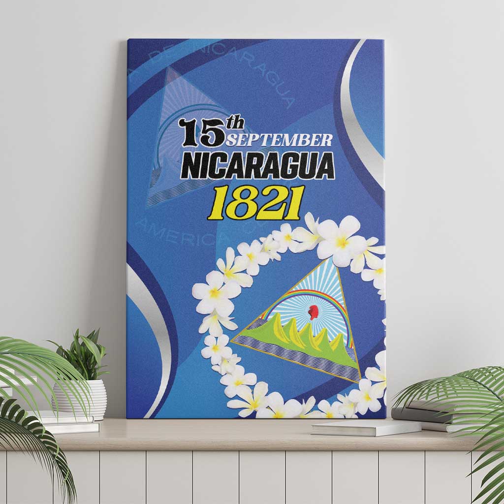 Nicaragua Independence Day 1821 Canvas Wall Art Plumeria Floral - Wonder Print Shop