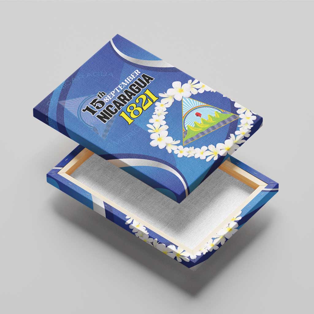 Nicaragua Independence Day 1821 Canvas Wall Art Plumeria Floral - Wonder Print Shop