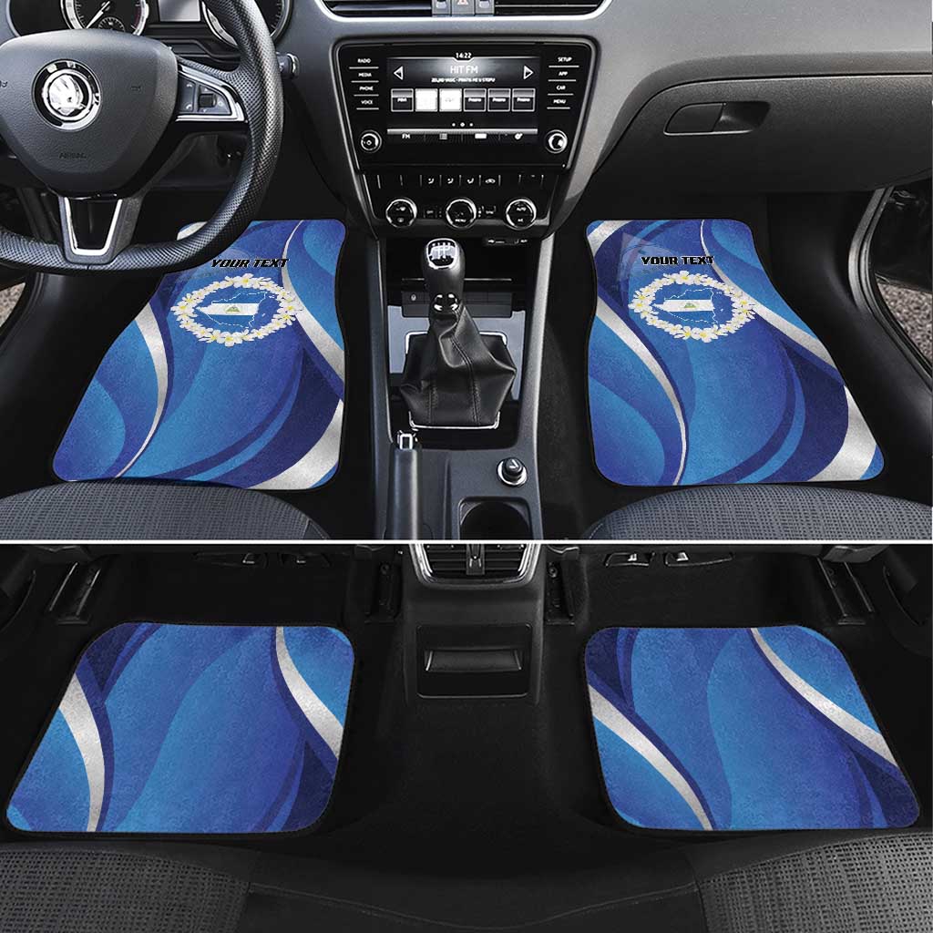Nicaragua Independence Day 1821 Car Mats Plumeria Floral - Wonder Print Shop
