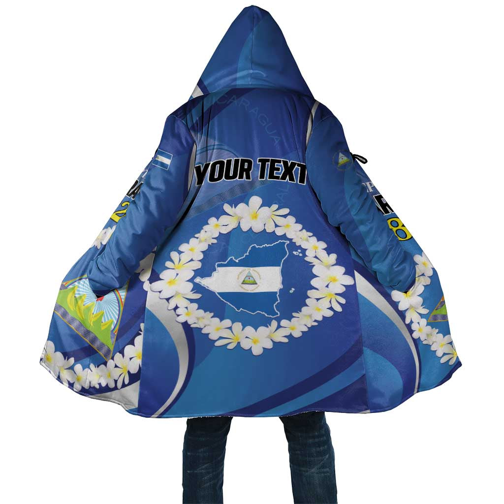 Personalized Nicaragua Independence Day 1821 Cloak Plumeria Floral - Wonder Print Shop