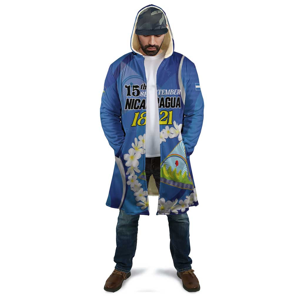Personalized Nicaragua Independence Day 1821 Cloak Plumeria Floral - Wonder Print Shop