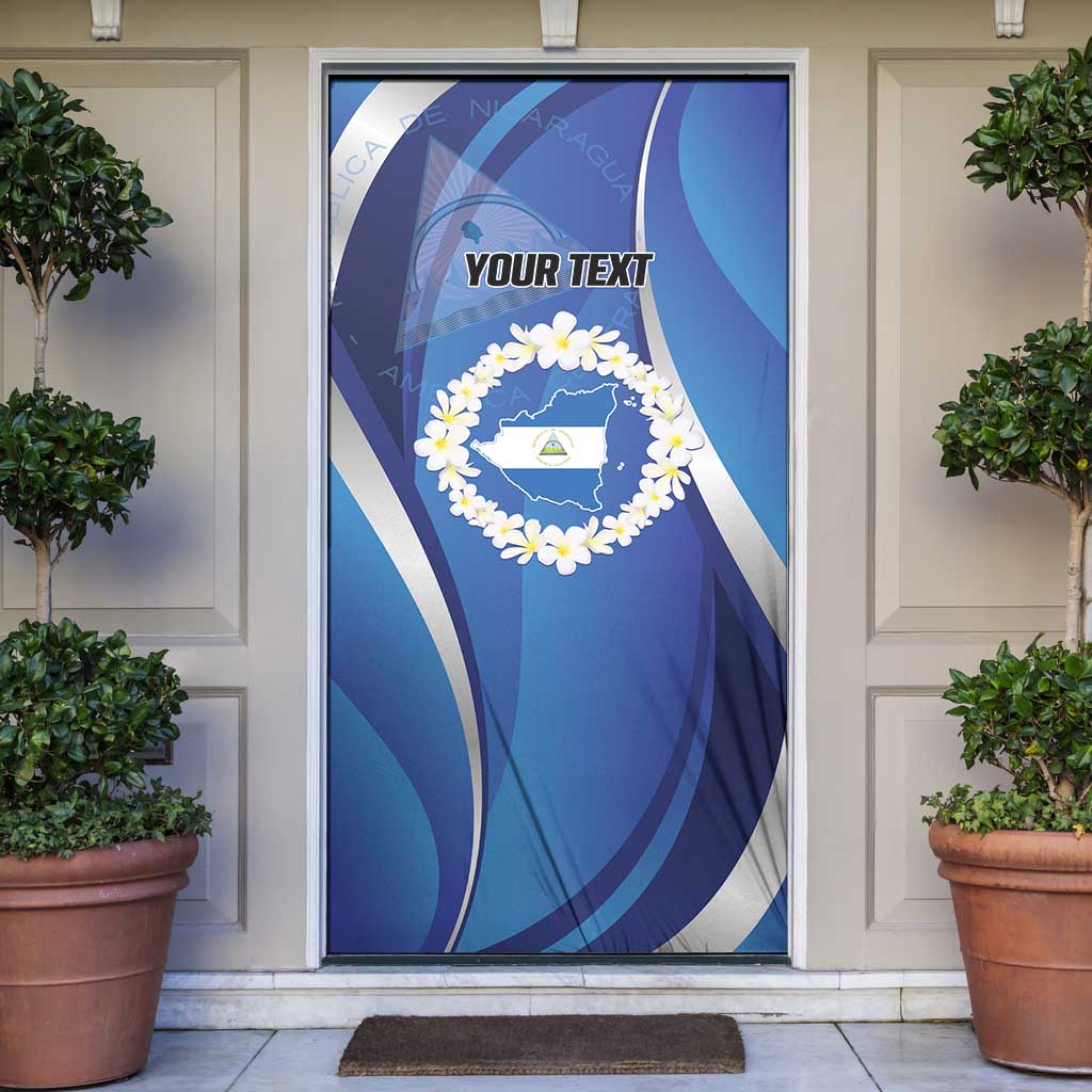 Nicaragua Independence Day 1821 Door Cover Plumeria Floral - Wonder Print Shop