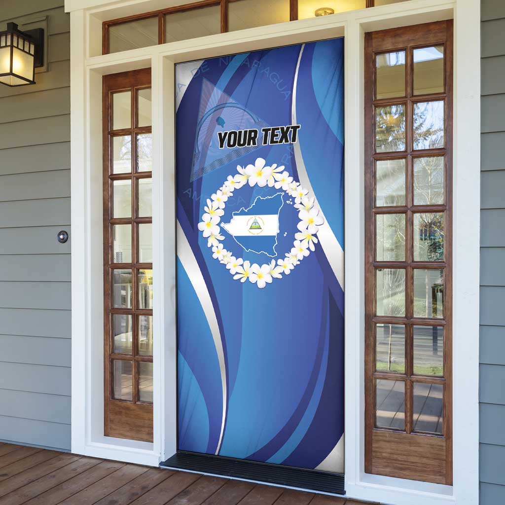 Nicaragua Independence Day 1821 Door Cover Plumeria Floral - Wonder Print Shop