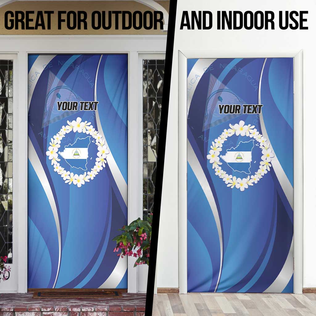 Nicaragua Independence Day 1821 Door Cover Plumeria Floral - Wonder Print Shop