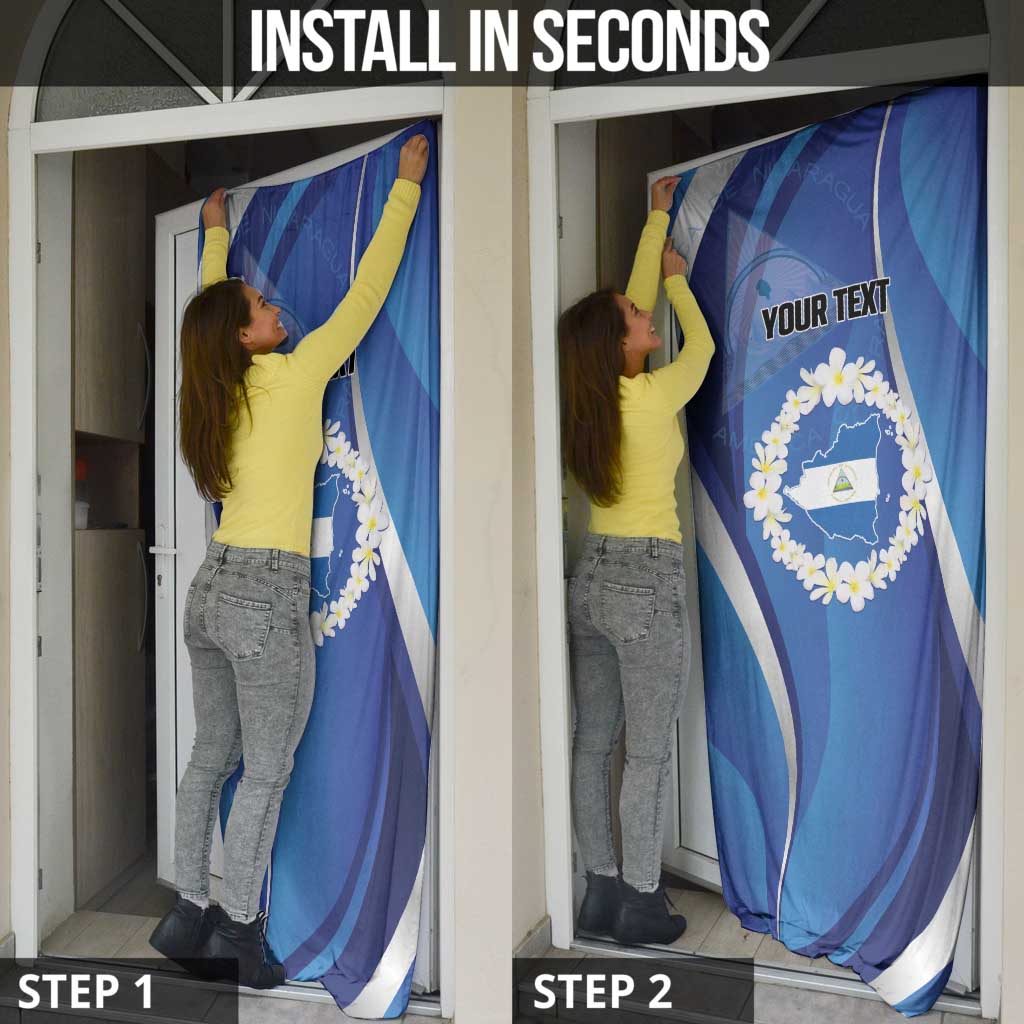 Nicaragua Independence Day 1821 Door Cover Plumeria Floral - Wonder Print Shop