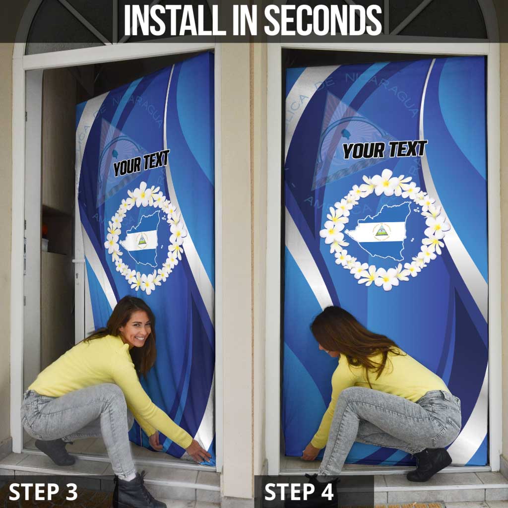 Nicaragua Independence Day 1821 Door Cover Plumeria Floral - Wonder Print Shop